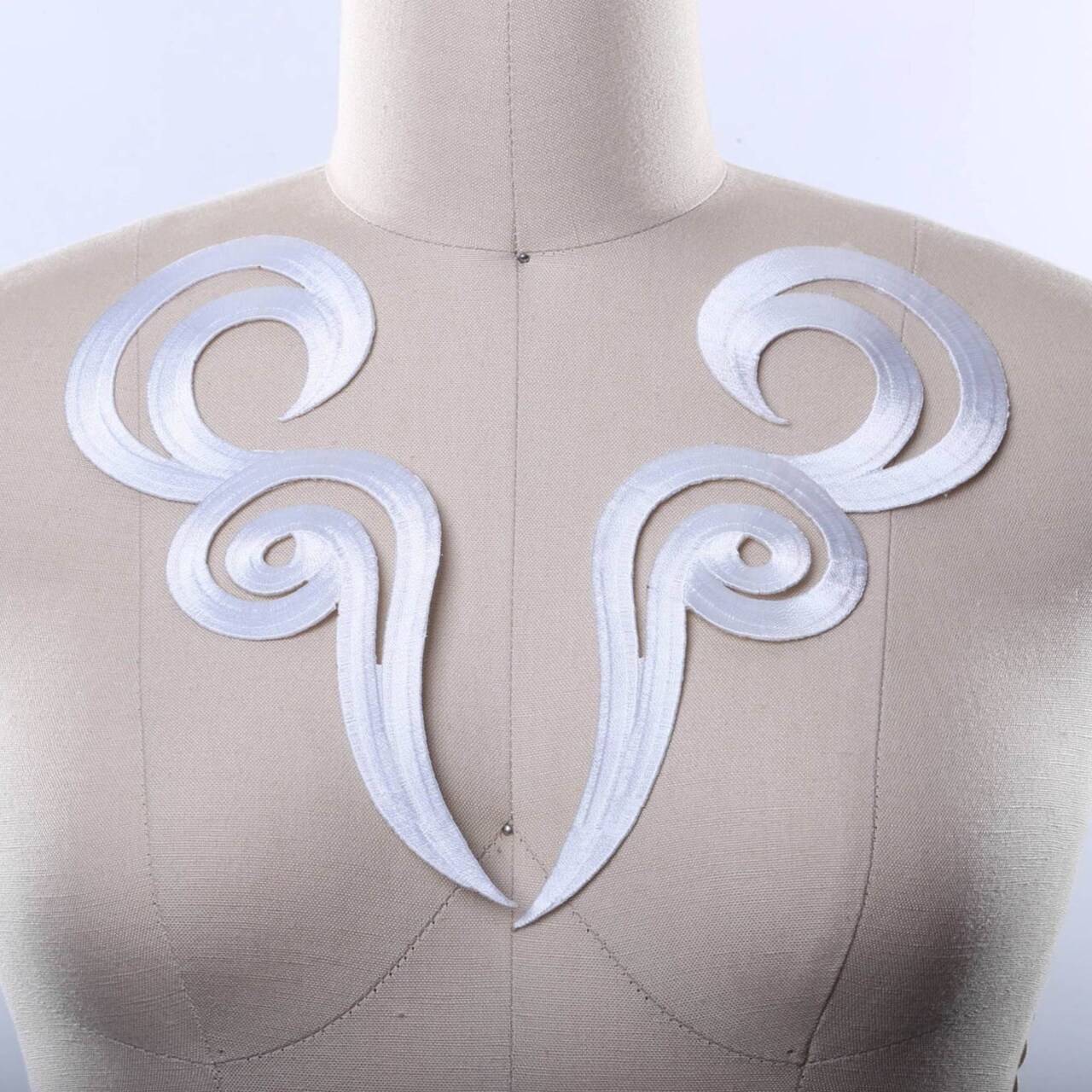 2 Piece Red Iron On Mirror Applique Set for Dance and Evening Gowns